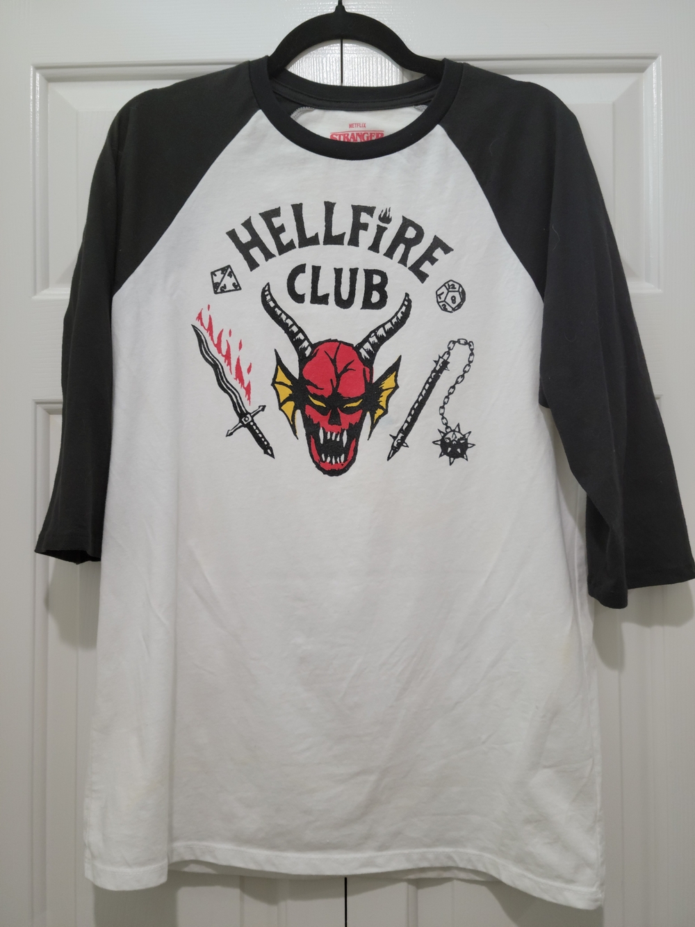 Netflix Stranger Things Logo Tee - White & Black with Red Print